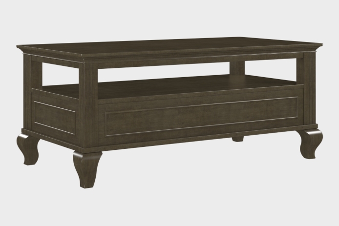 双抽上隔板茶几