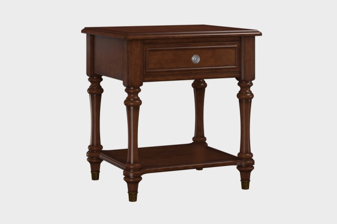 单抽隔板床头柜