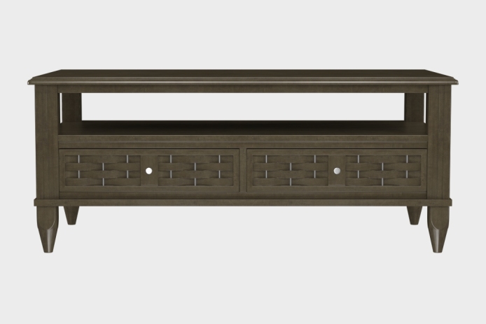 双抽上隔板茶几