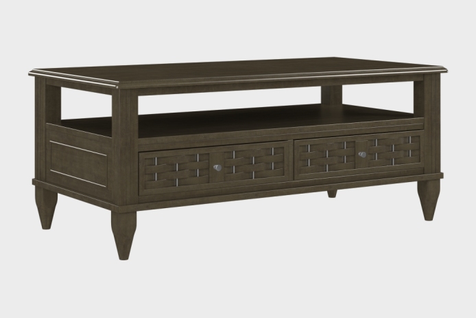 双抽上隔板茶几