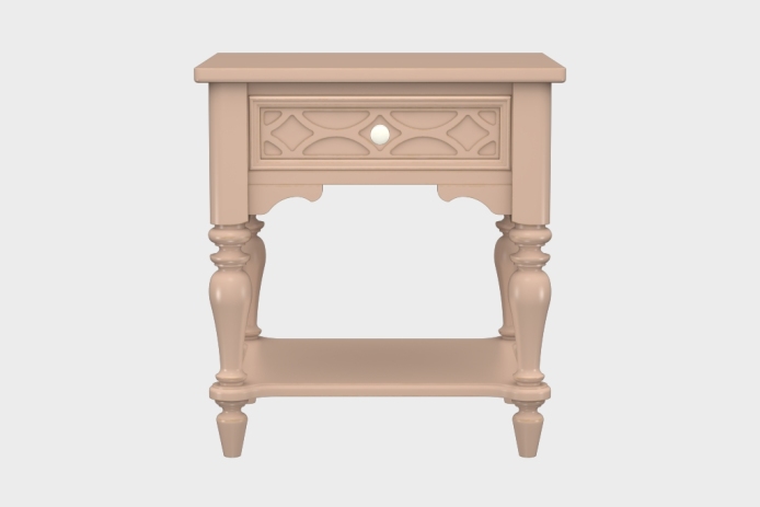 单抽隔板床头柜