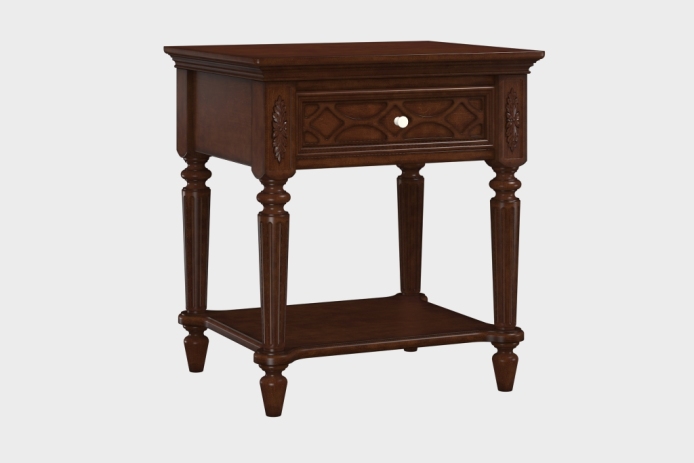 单抽隔板床头柜