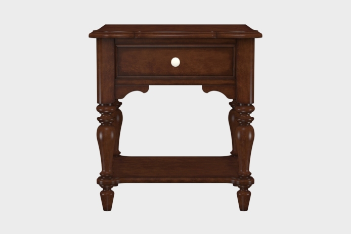 单抽隔板床头柜