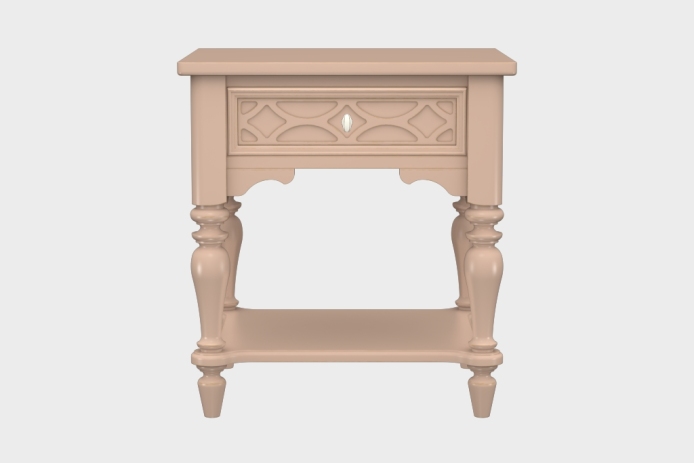 单抽隔板床头柜