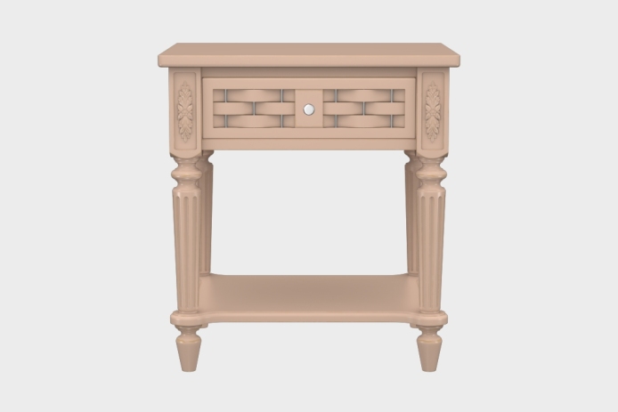 单抽隔板床头柜