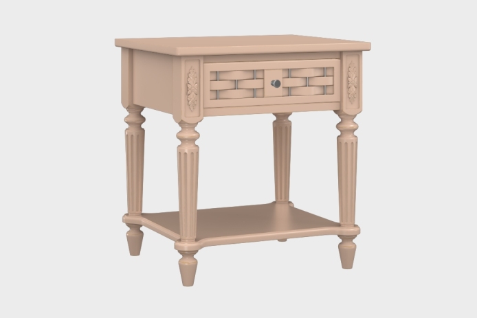 单抽隔板床头柜