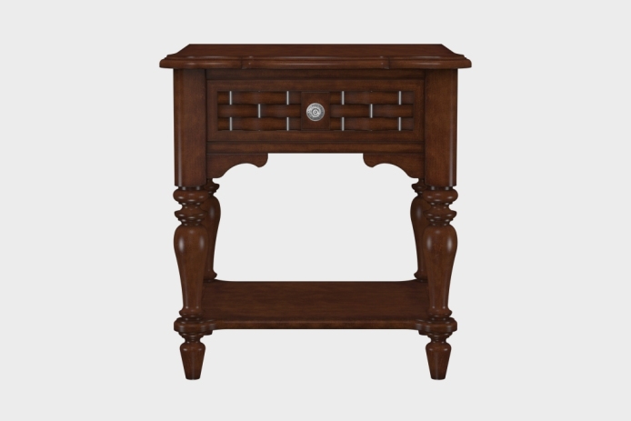 单抽隔板床头柜