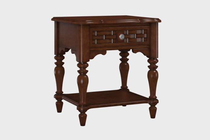 单抽隔板床头柜