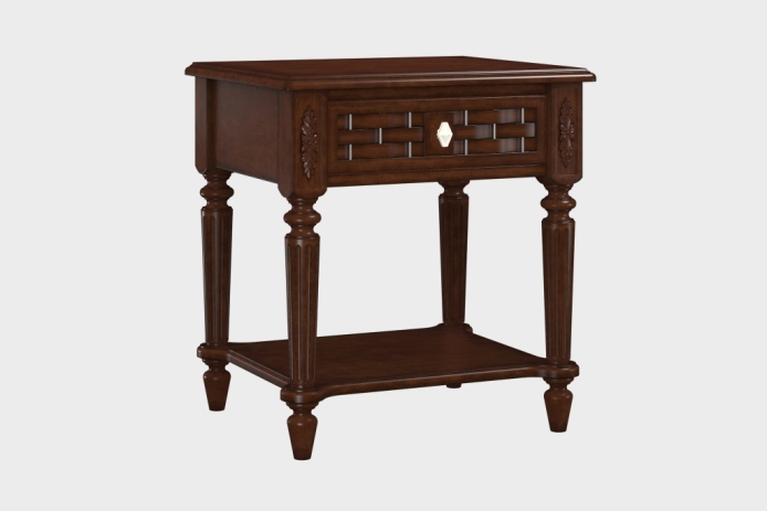 单抽隔板床头柜