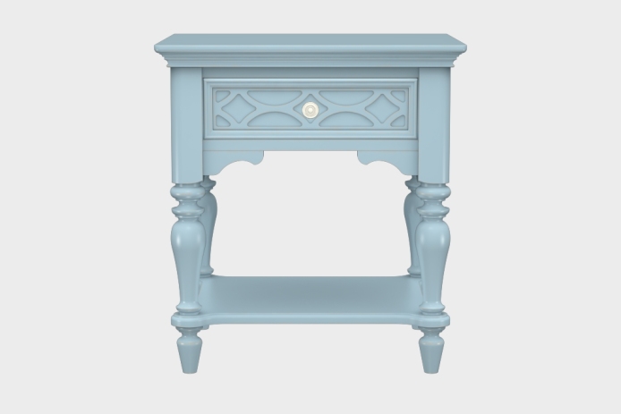 单抽隔板床头柜