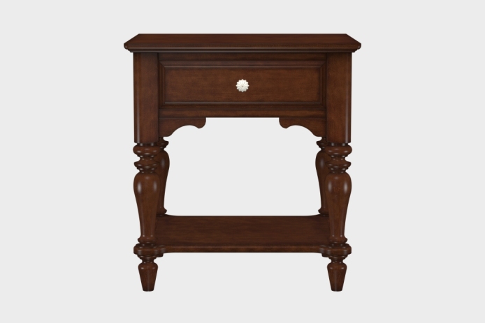 单抽隔板床头柜