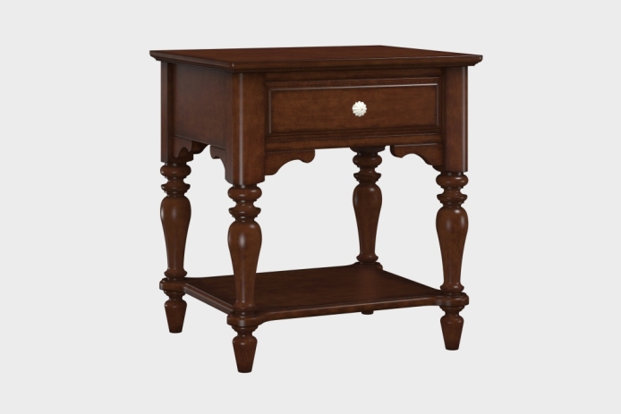 单抽隔板床头柜