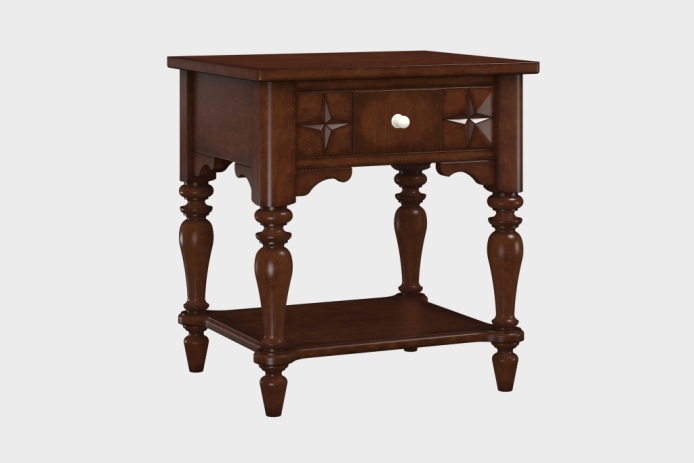 单抽隔板床头柜