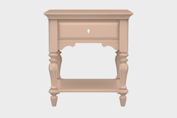 单抽隔板床头柜