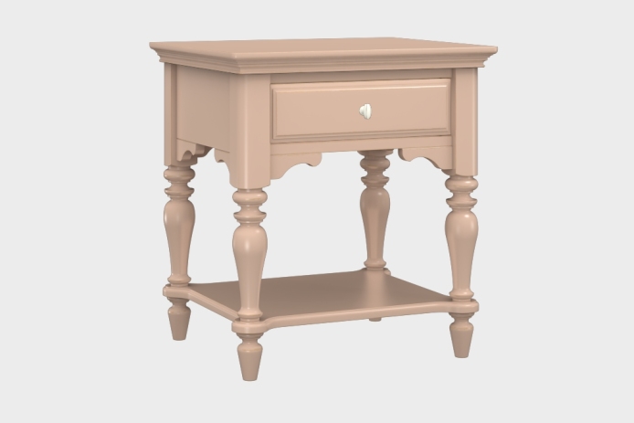 单抽隔板床头柜