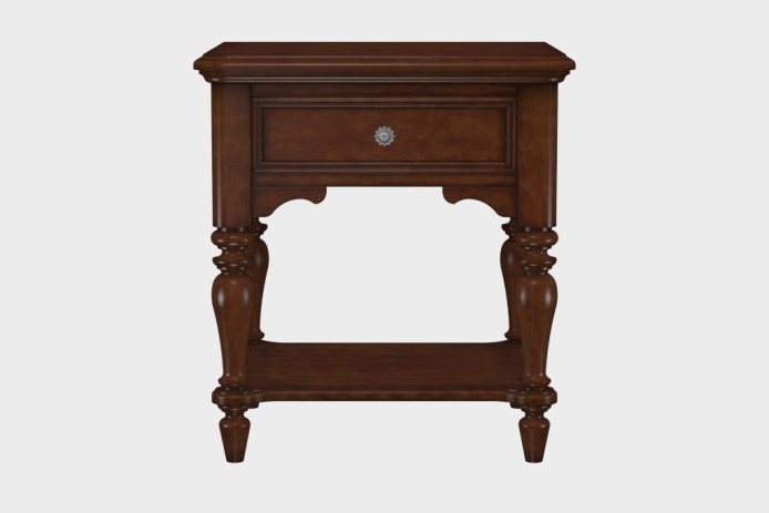 单抽隔板床头柜