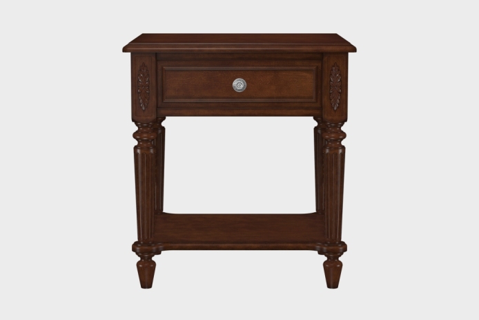 单抽隔板床头柜