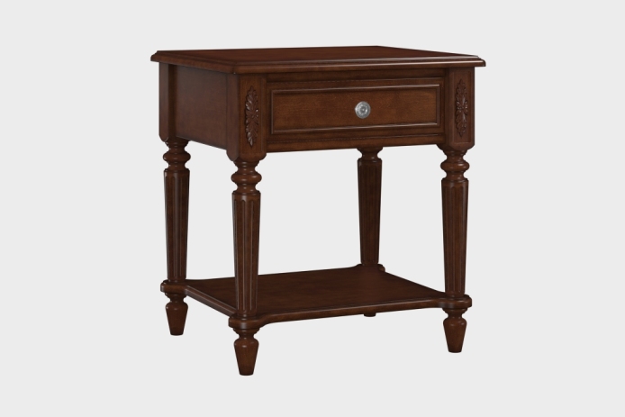 单抽隔板床头柜