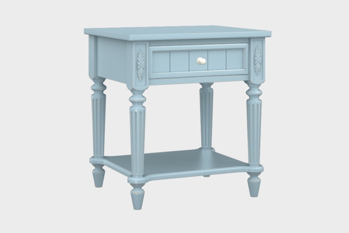 单抽隔板床头柜