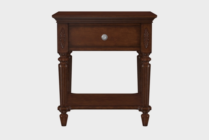 单抽隔板床头柜