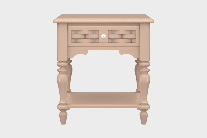 单抽隔板床头柜