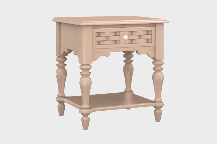 单抽隔板床头柜