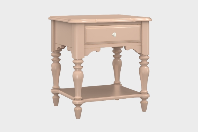 单抽隔板床头柜