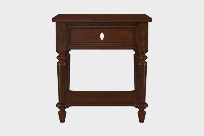 单抽隔板床头柜