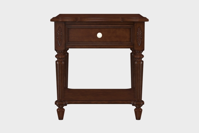 单抽隔板床头柜