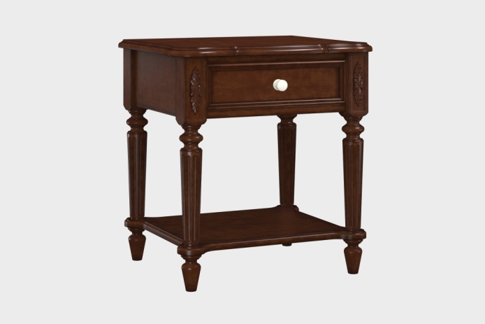 单抽隔板床头柜