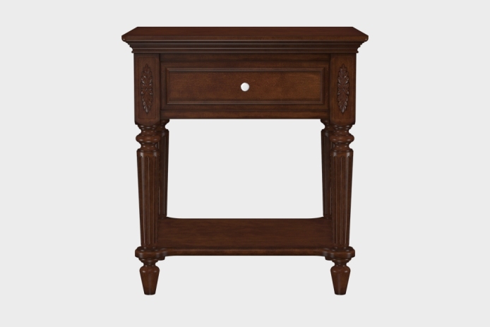 单抽隔板床头柜