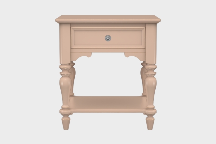 单抽隔板床头柜