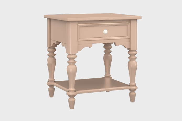 单抽隔板床头柜