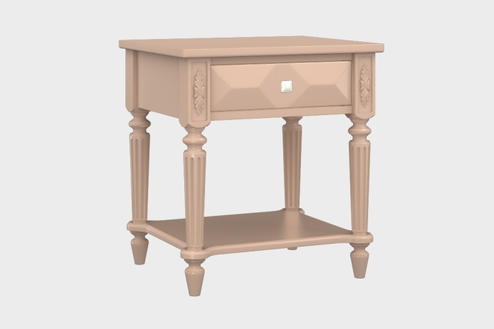 单抽隔板床头柜