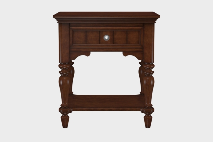 单抽隔板床头柜