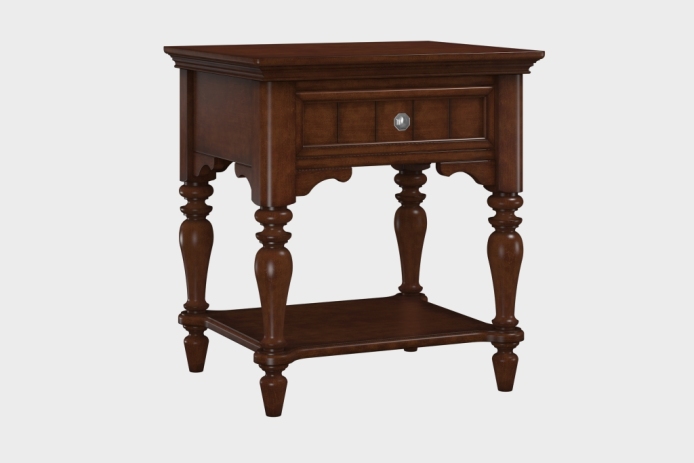 单抽隔板床头柜