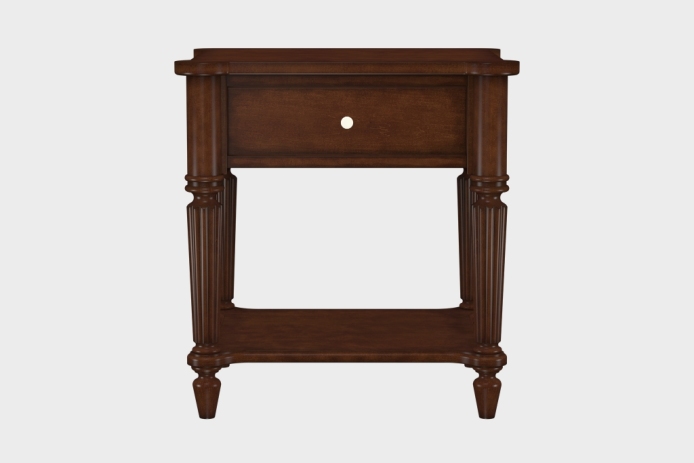 单抽隔板床头柜