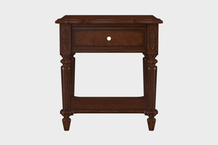 单抽隔板床头柜