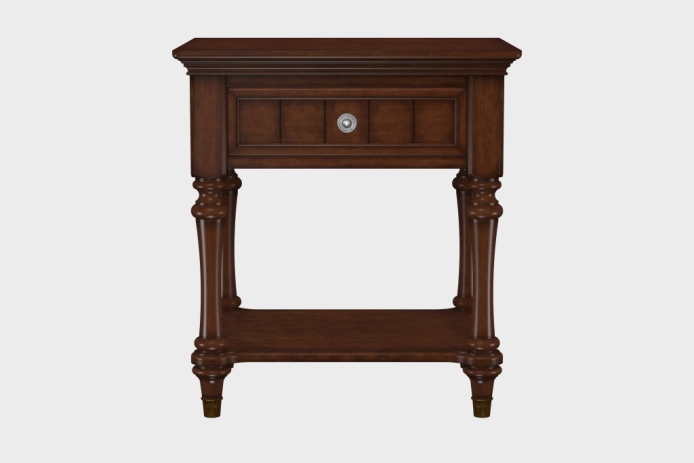 单抽隔板床头柜