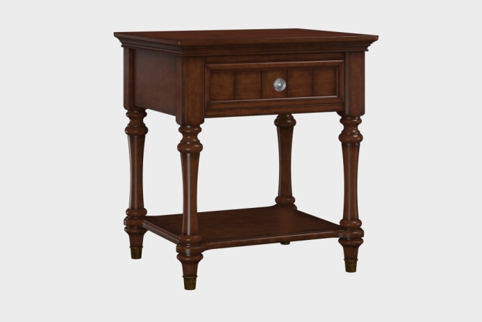 单抽隔板床头柜