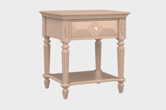 单抽隔板床头柜