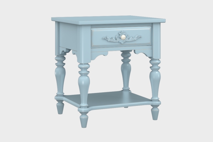 单抽隔板床头柜