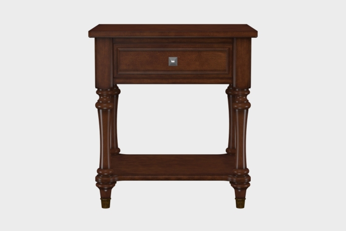 单抽隔板床头柜