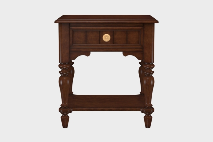 单抽隔板床头柜