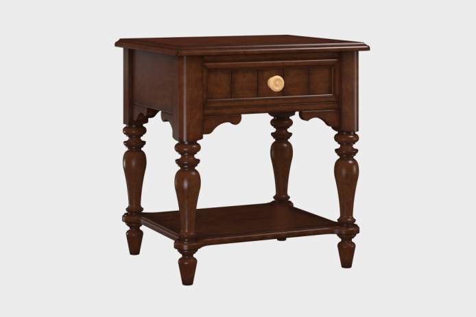 单抽隔板床头柜