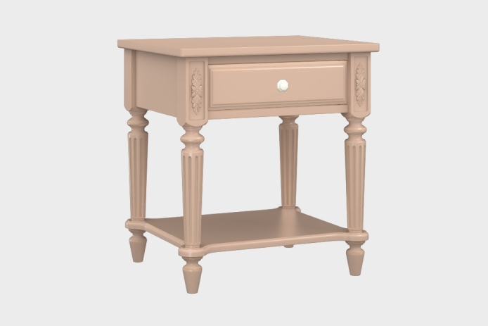 单抽隔板床头柜