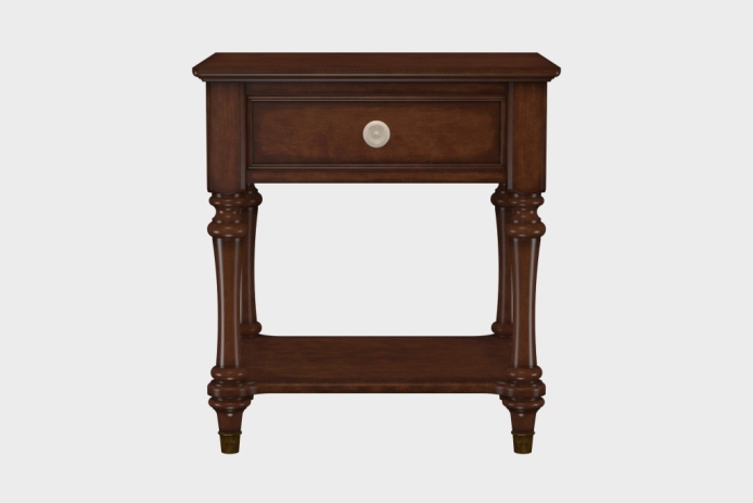 单抽隔板床头柜