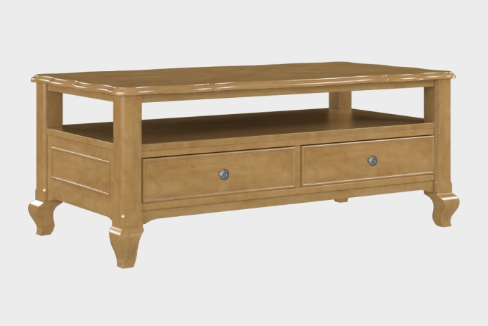 双抽上隔板茶几