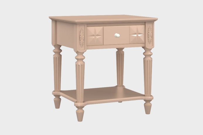 单抽隔板床头柜