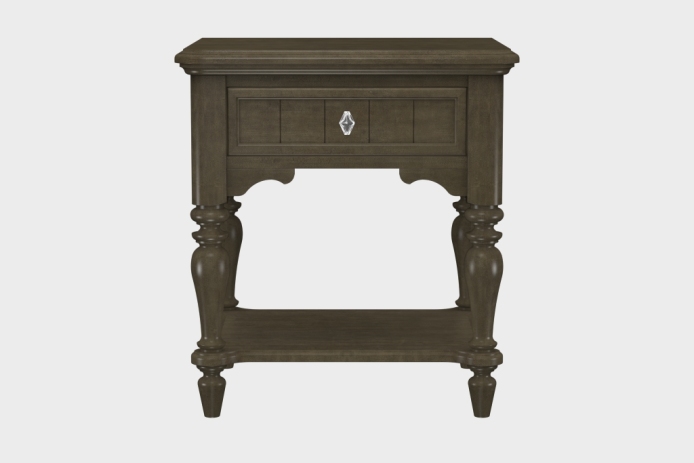 单抽隔板床头柜